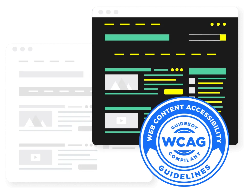 WCAG megfelelőségi jelvény egy weboldal felett