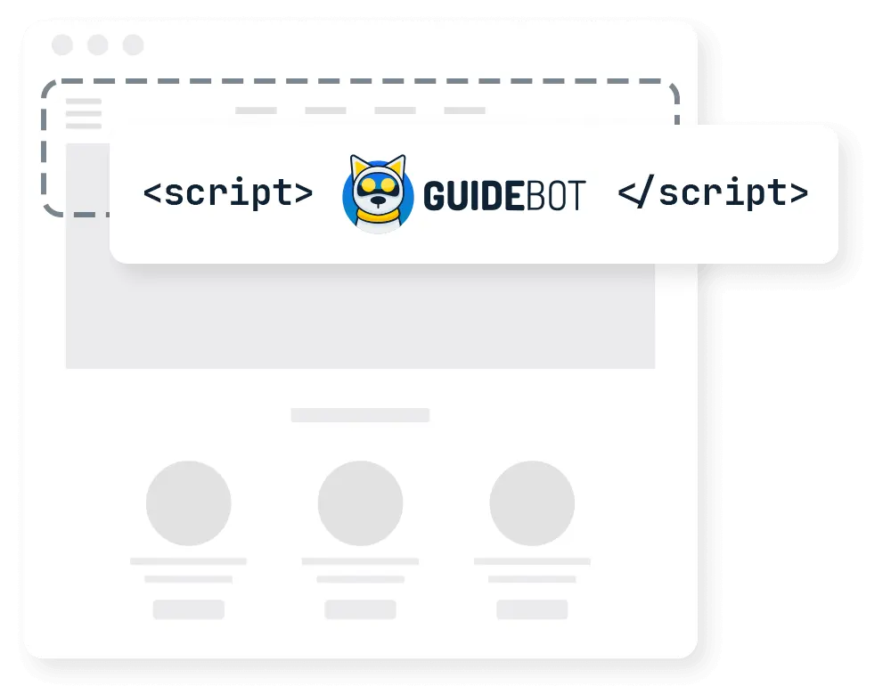 A Guidebot beillesztendő kódsora egy weboldal fejlécében